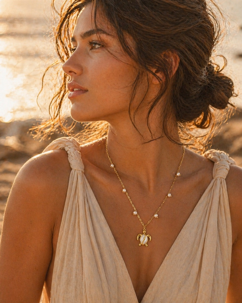 Ocean Pearl Turtle Necklace