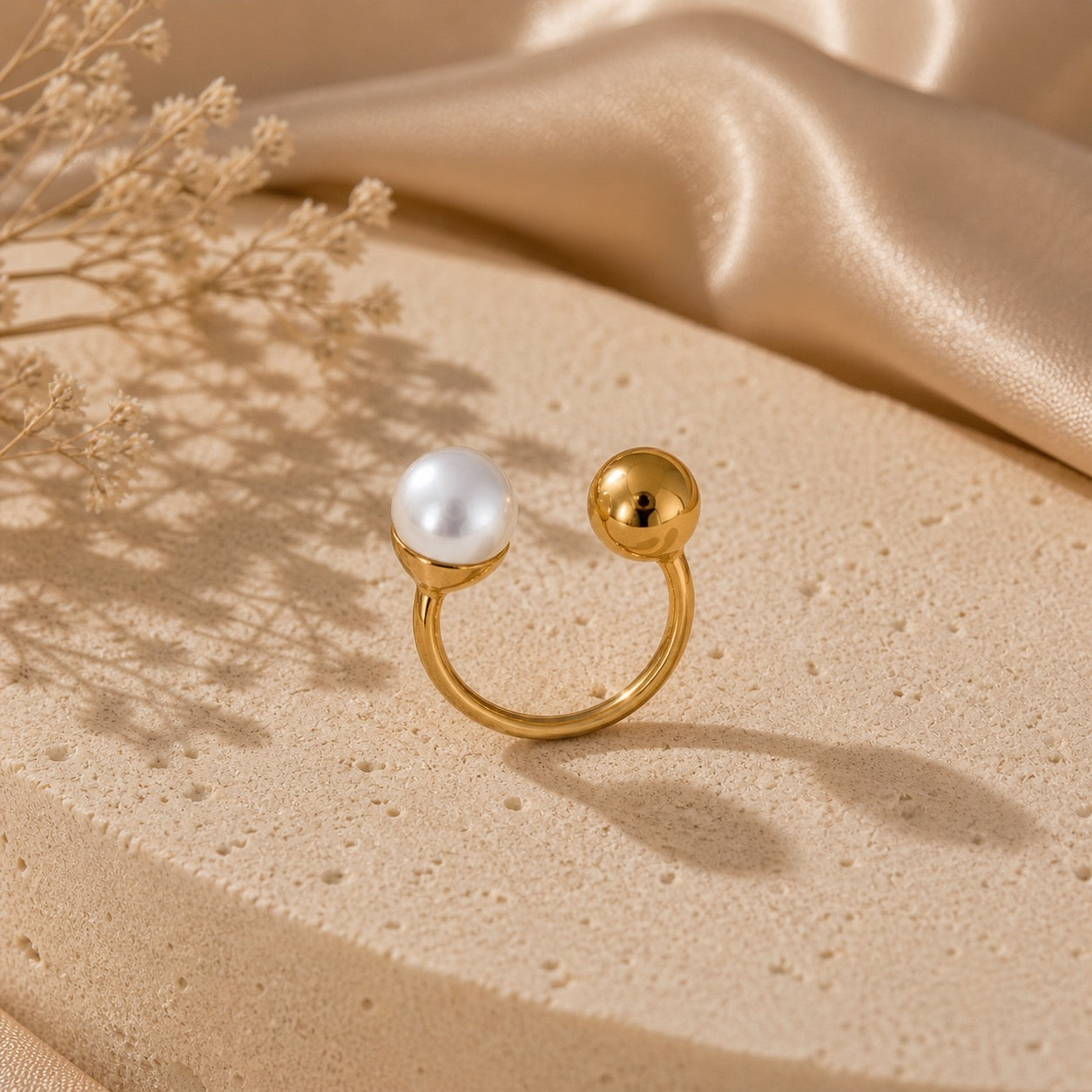 Luna Duo Pearl Ring