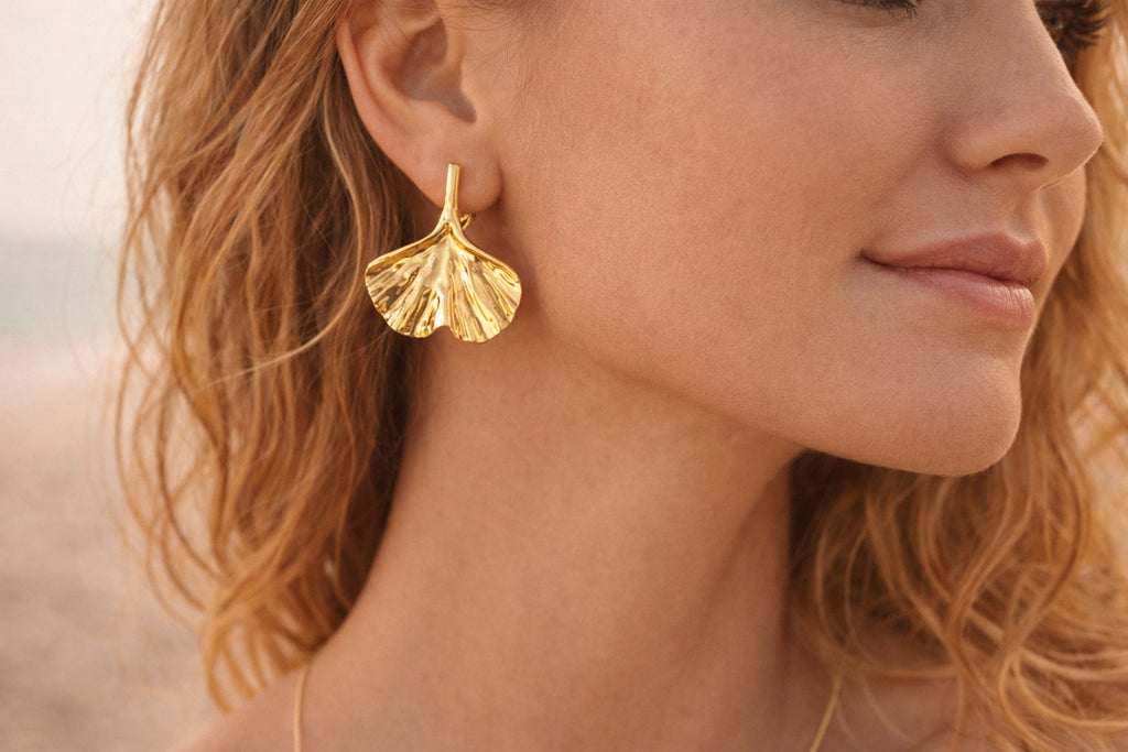 Golden Ginkgo Essence Earrings